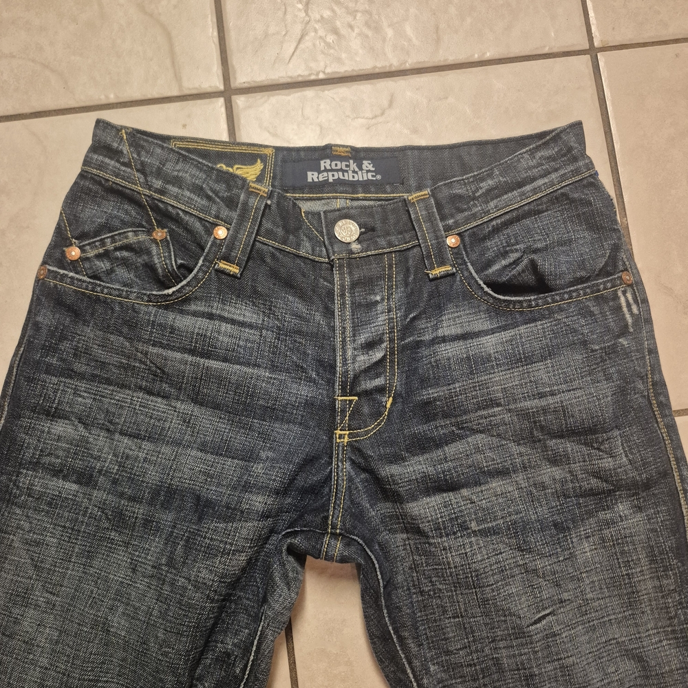 Rock & Republic Jeans Mens Boot Cut 31x28 Denim Melt Down Blue - Picture 2 of 5